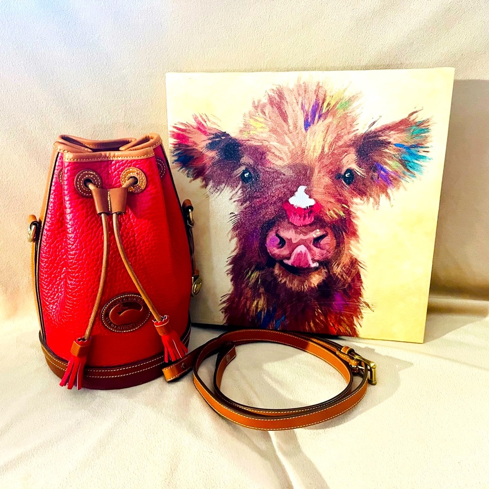 Vintage Dooney and Bourke All Weather Leather Drawstring Bag